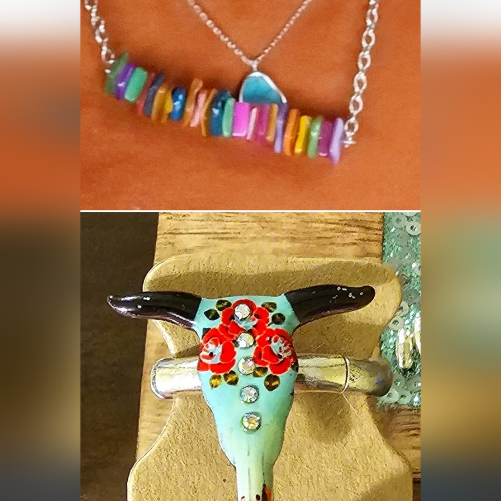 2 piece lot. Summer Vibes Necklace and Western Bull Ring